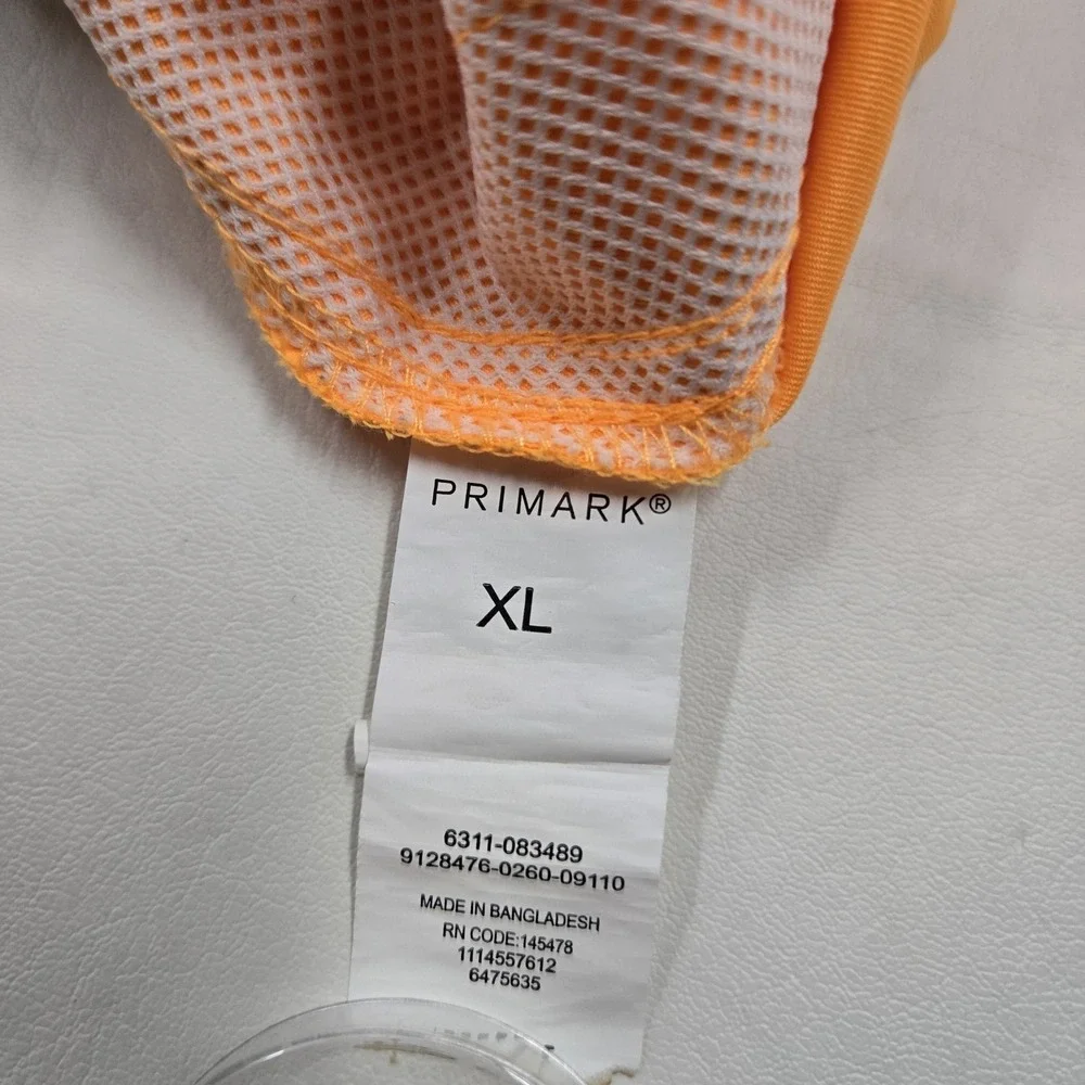 Primark Men's XL Neon Orange Swim Trunks Pockets Drawstring